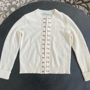 Tory Burch cream cashmere clip cardigan